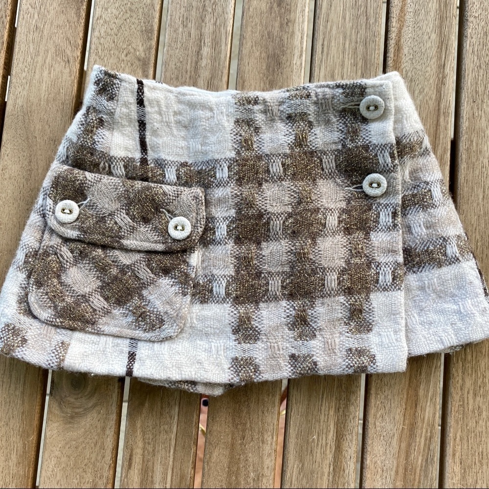 Skirt wrap wool 9 / 12 months cream adjustable belt Burberry